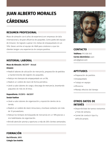 Plantilla de currículum básico 5