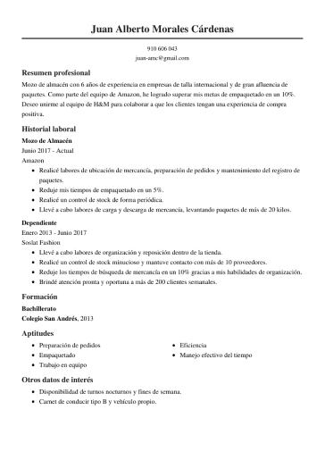 Plantilla de carta de presentación básica 1