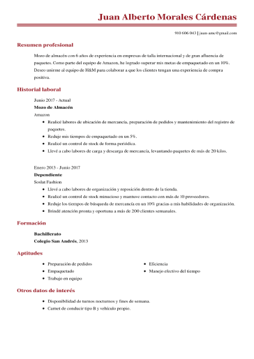 Plantilla de carta de presentación básica 4