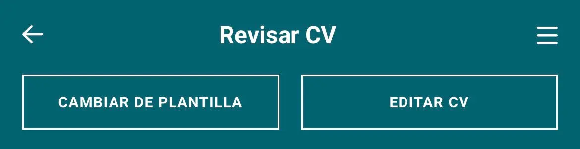 Sexto paso donde el usuario accede a la vista previa del currículum hecho con el móvil