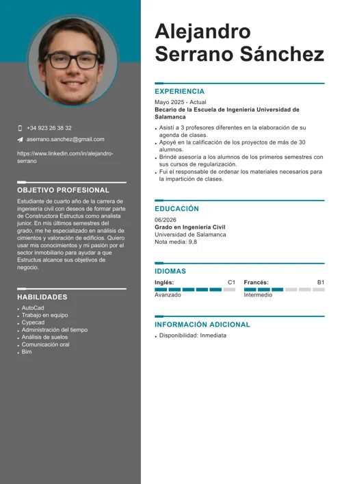 Currículum de estudiante