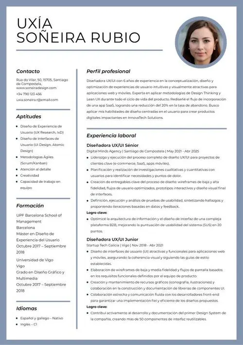 ejemplo de currículum internacional