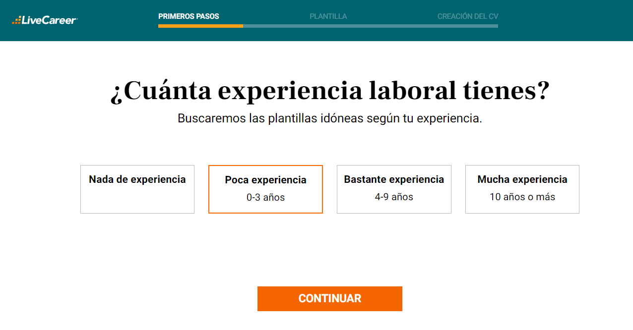 ¿Cuánta experiencia laboral tienes?