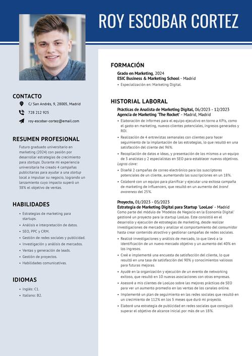 Ejemplos de curriculum vitae