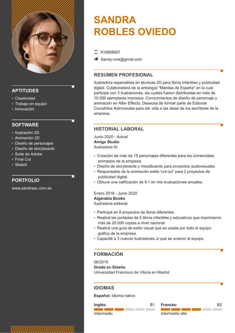 Modelo de Curriculum Vitae en PDF - Directo