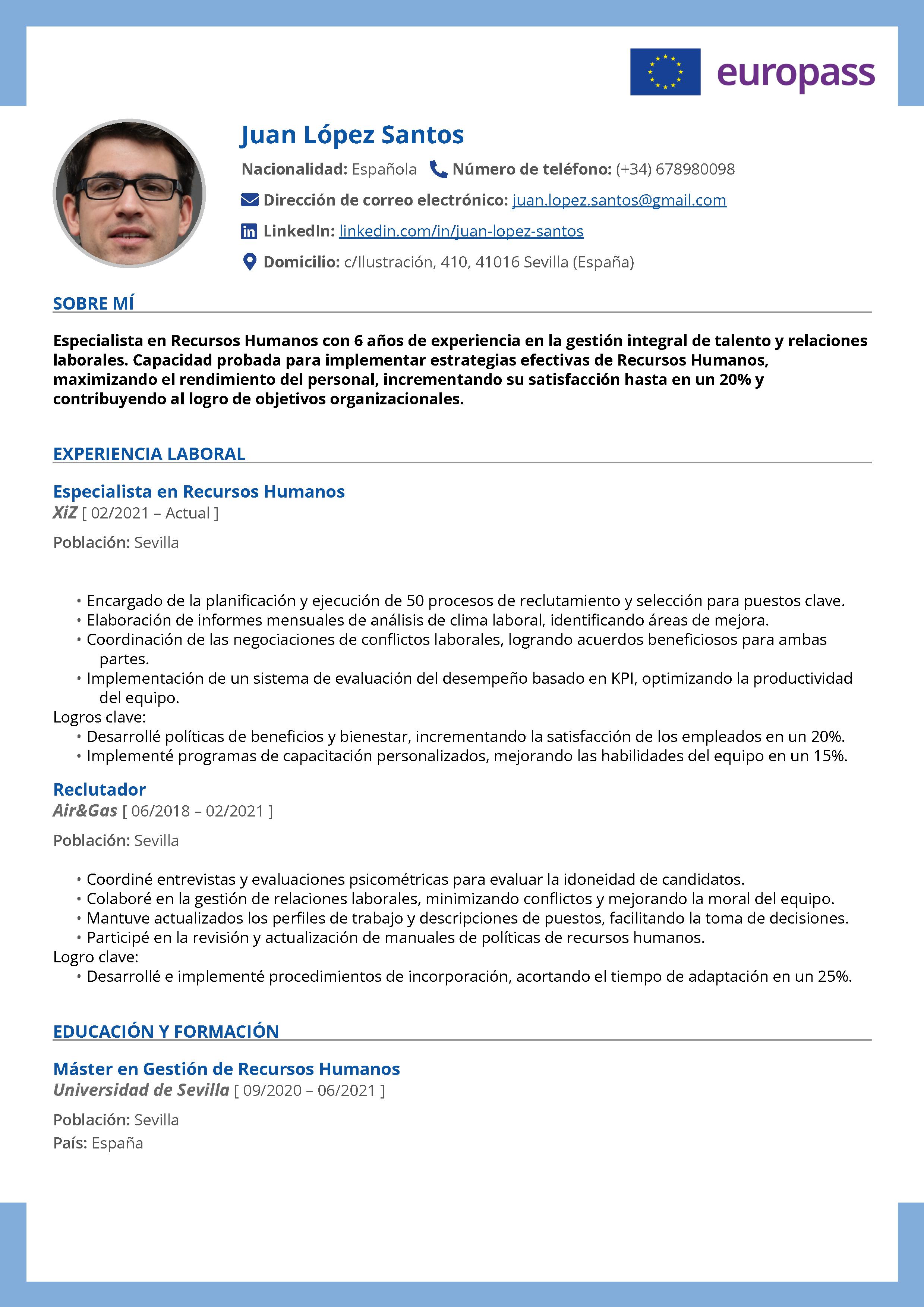 Europass Cv Modifica