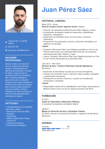 Plantilla de currículum creativo 4