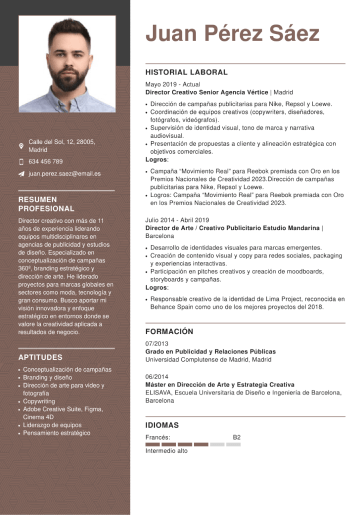 Plantilla de currículum creativo 5