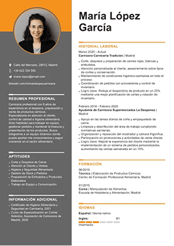 Currículum para carnicero