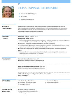 Currículum para higienista dental