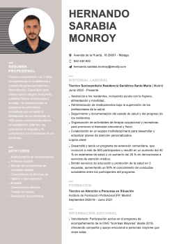 Currículum para Técnico Sociosanitario