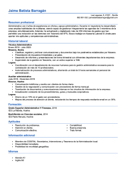 Currículum para auxiliar administrativo