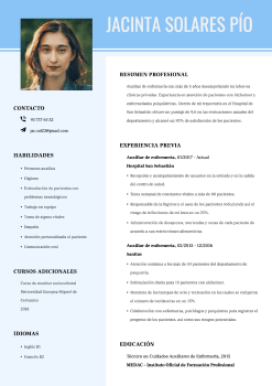 Currículum para enfermera