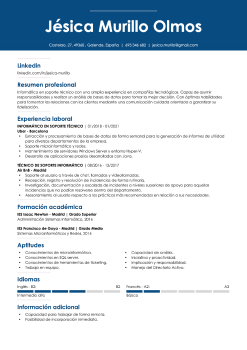 Currículum para especialista en soporte técnico