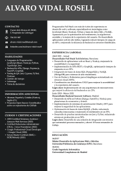 Currículum para desarrollador Full Stack