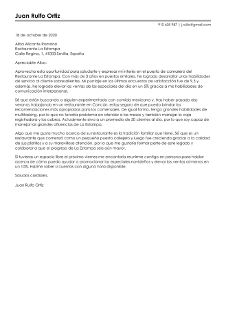 Plantilla de carta de presentación original para curriculum vitae