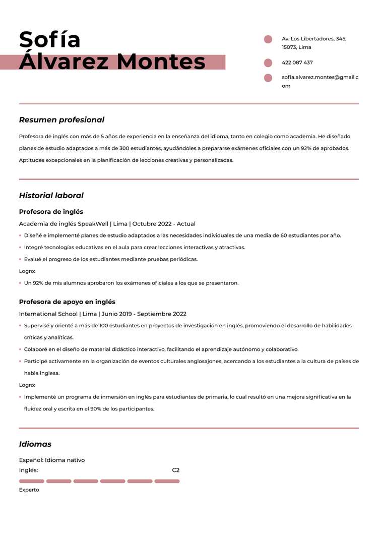 CV para Perú_ Modelo “Plantilla 11