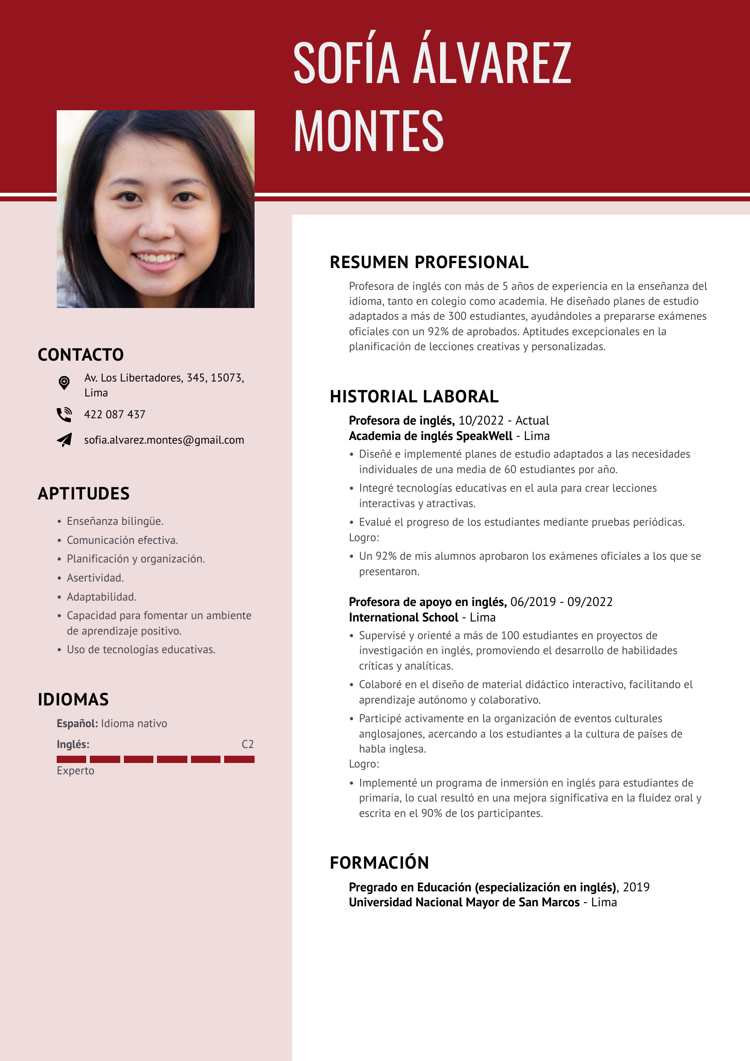 CV para Perú_ Modelo “Contemporáneo