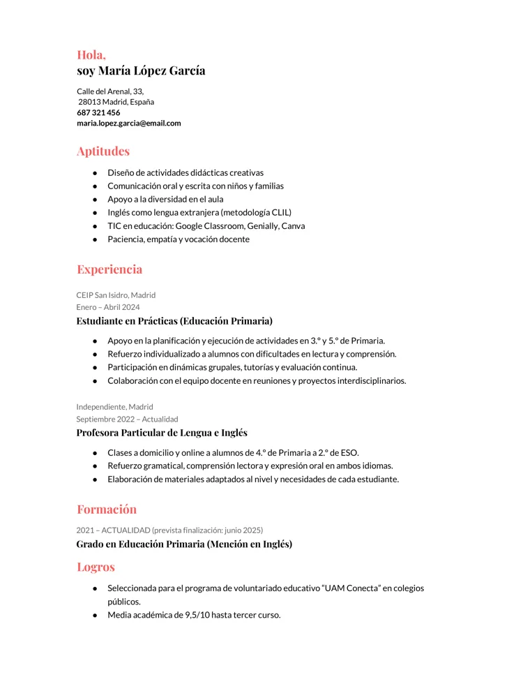 Modelo de plantilla gratis de Google Docs Coral