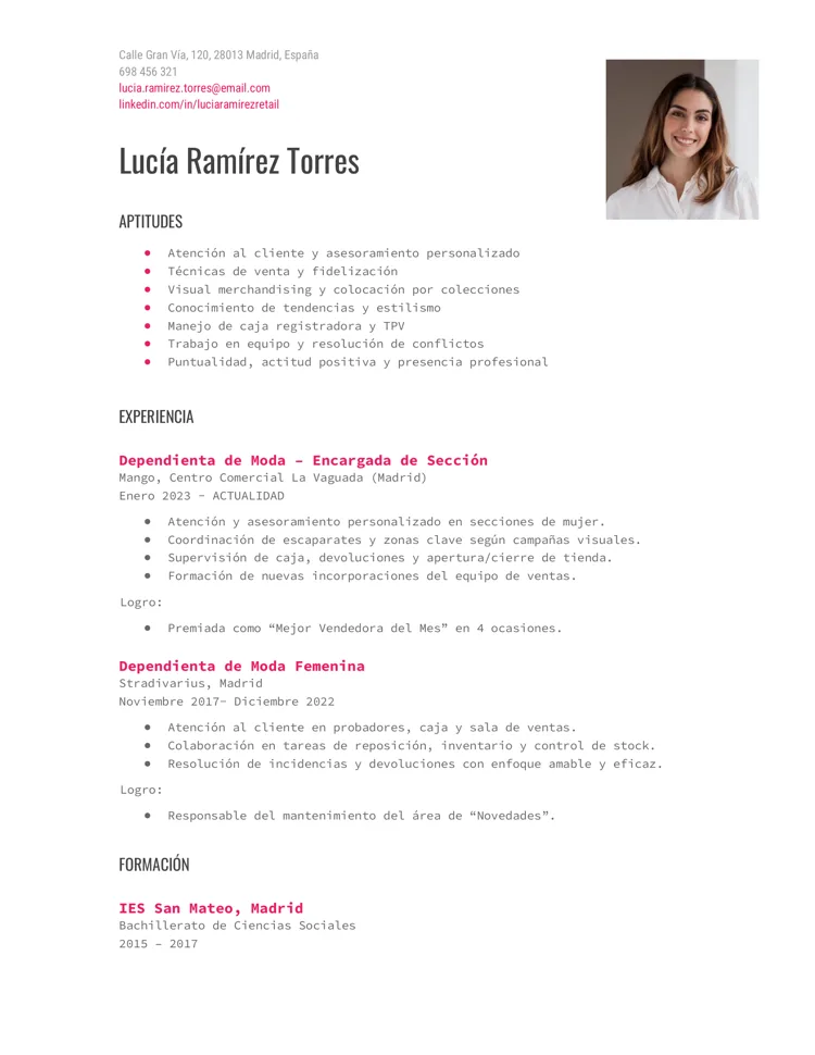 Plantilla gratis de CV de Google Docs Escritor Moderno