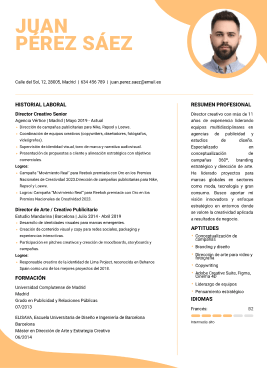 Plantilla de currículum creativa