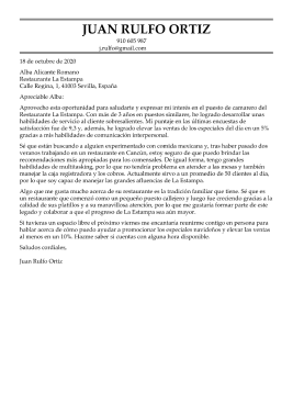 Plantilla de carta de presentación tradicional 2