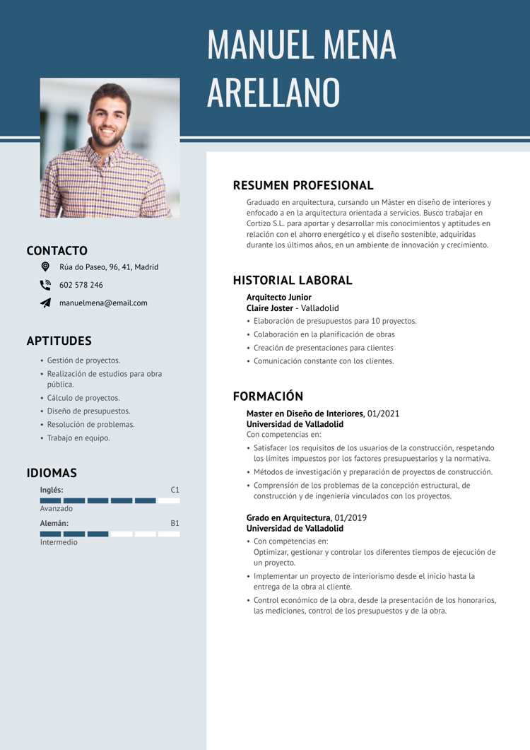 Plantilla de CV para estudiante 1