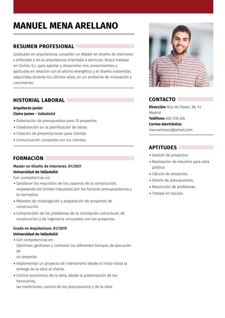 Plantilla de currículum para estudiante 7