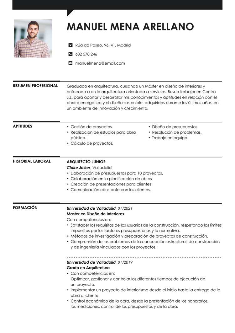 Plantilla de curriculum vitae para estudiante 8