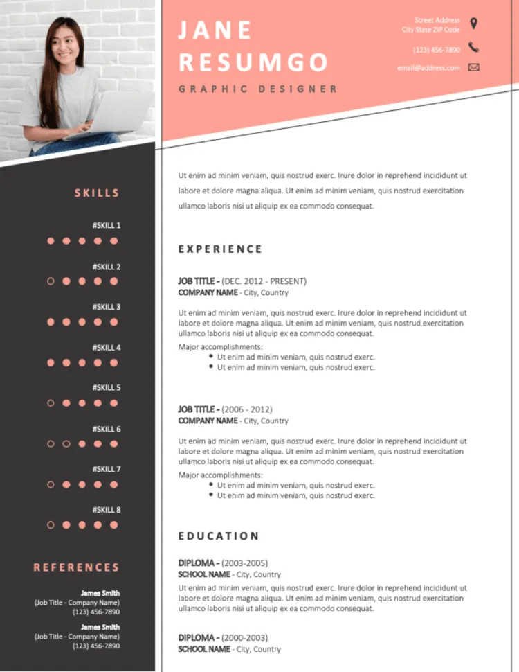 Plantilla de CV gratis organizado en tono pastel