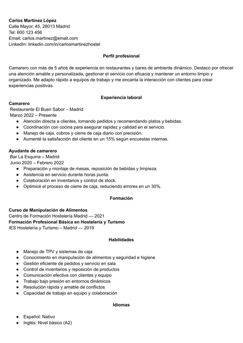 Plantilla de currículum del editor de LiveCareer
