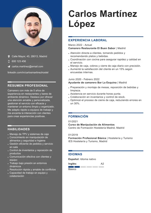 Plantilla de currículum del editor de LiveCareer