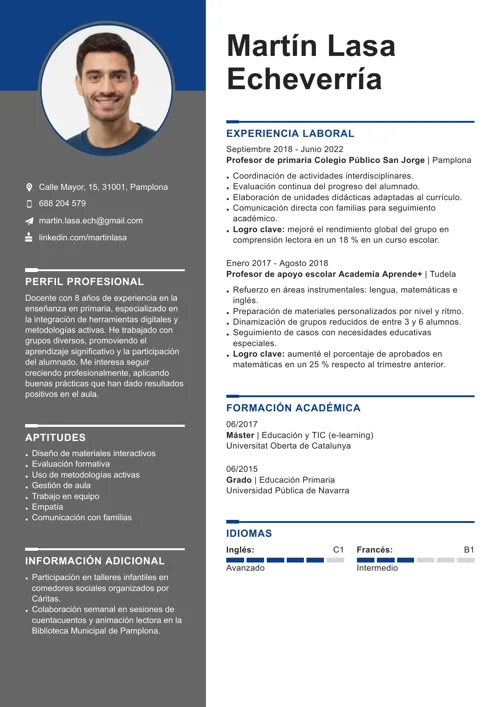 Ejemplo de qué poner en un currículum