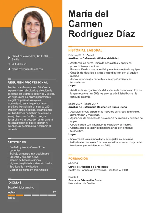 Ejemplo de CV que subir a LinkedIn